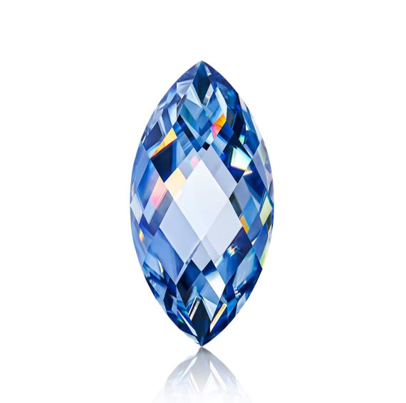 Marquise Rose Cut Deep Blue Moissanite Stones