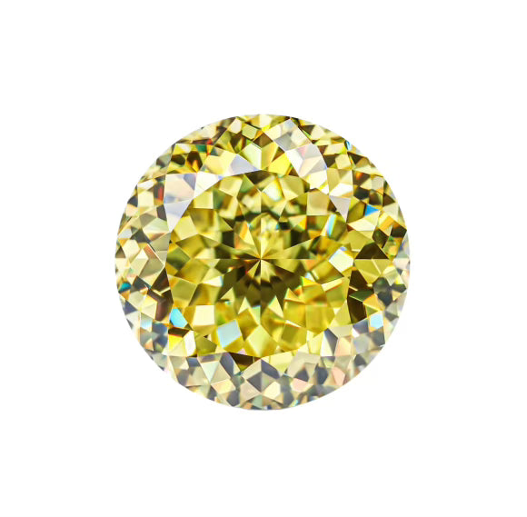 Portuguese Cut Round Canary Yellow Moissanite Stones