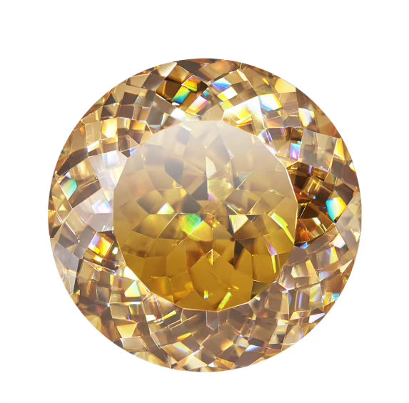 Champagne Portuguese Cut Round Moissanite Stones by Boutique CZ