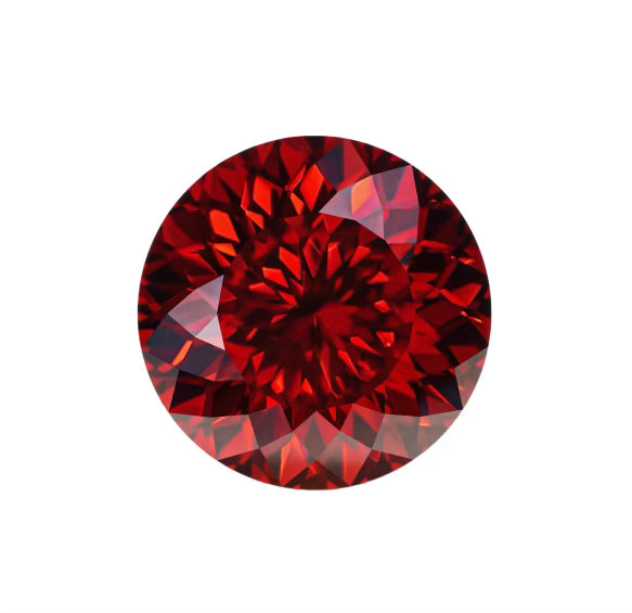 Portuguese Cut Round Red Moissanite Stones  by Boutique CZ