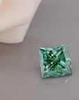 Green Princess Cut Moissanite Stones by Boutique CZ