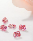 Pink Radiant Cut Moissanite Stones by Boutique CZ