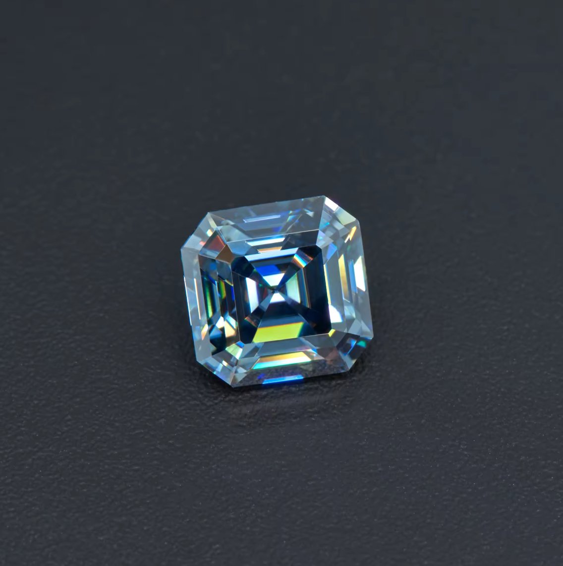 Blue Asscher Cut Moissanite Stones - Boutique CZ