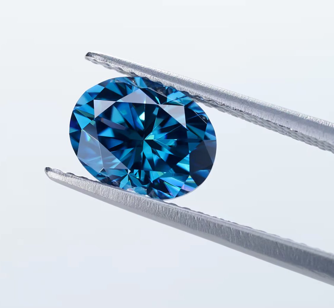 Blue Oval Cut Moissanite Loose Stones - Boutique CZ