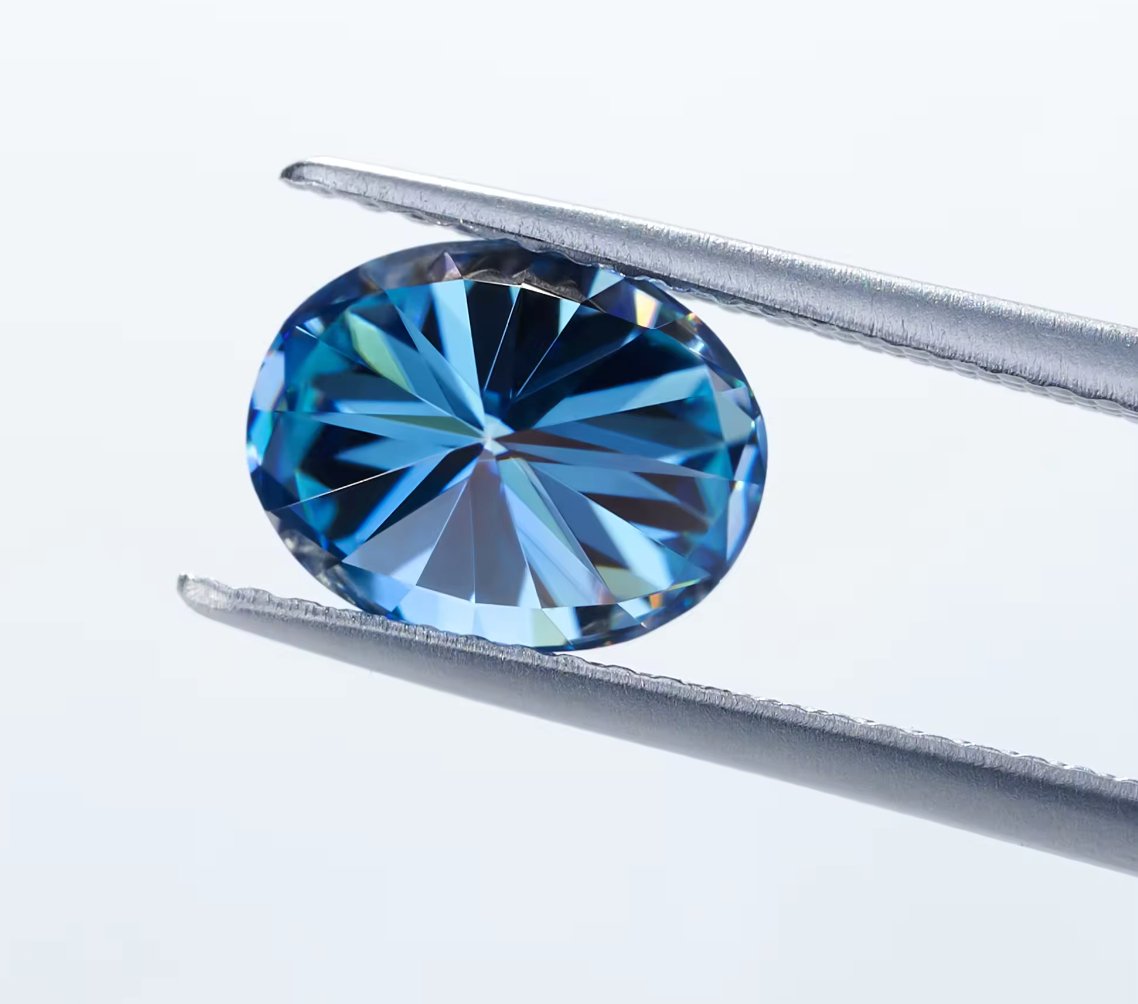 Blue Oval Cut Moissanite Loose Stones - Boutique CZ