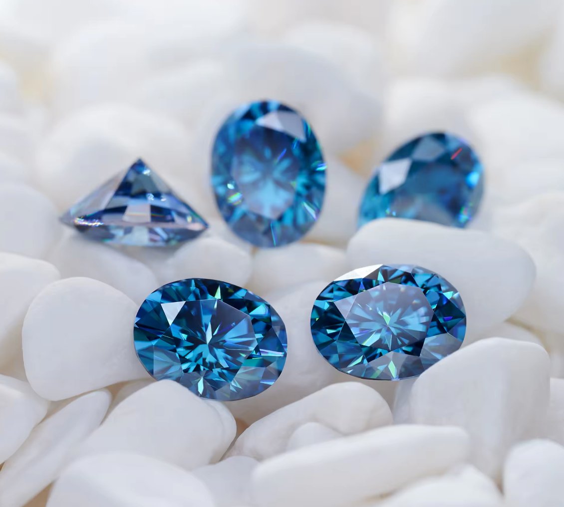 Blue Oval Cut Moissanite Loose Stones - Boutique CZ