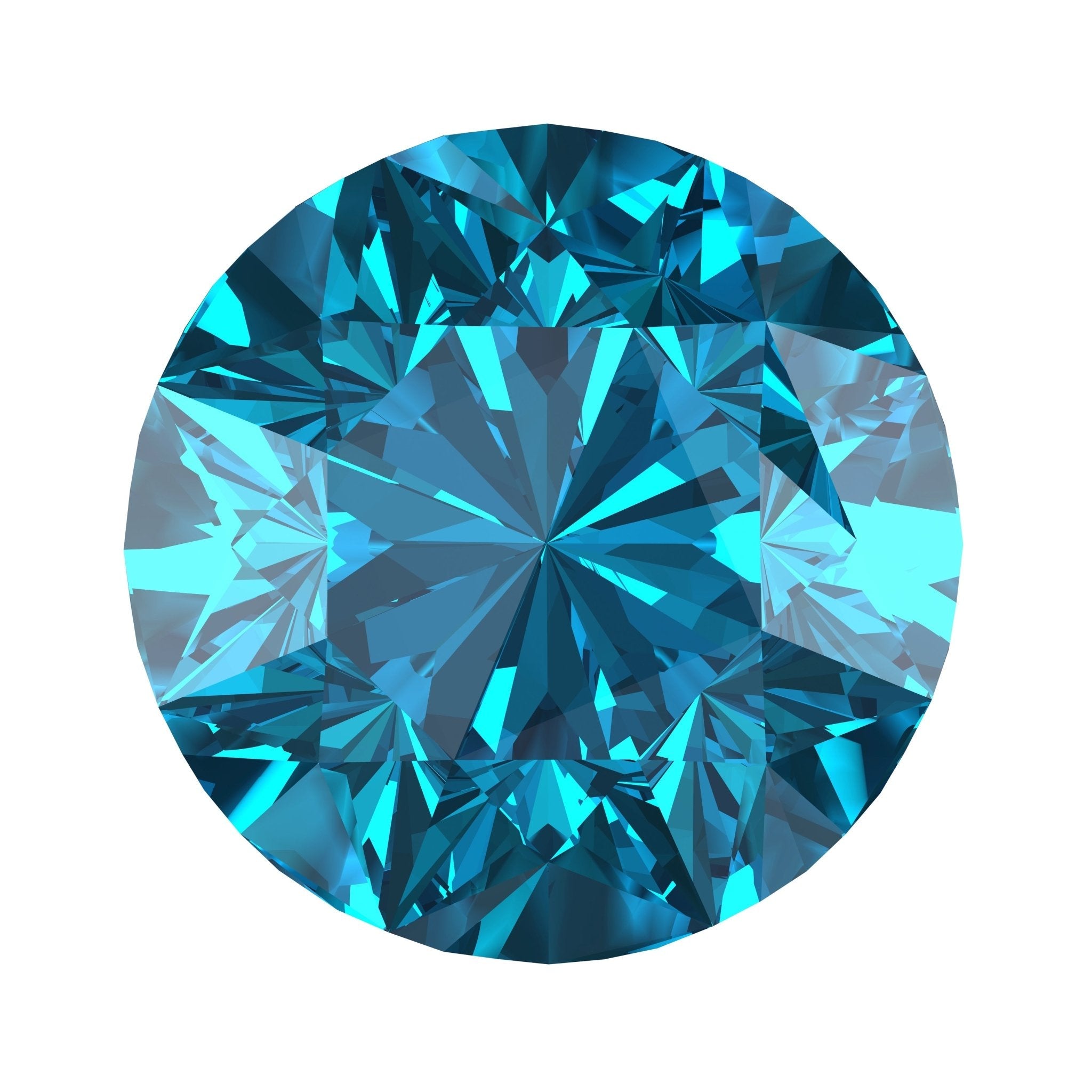 Brilliant Round Cut Cyan Blue Moissanite Stones - Boutique CZ