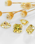 Canary Yellow Asscher Cut Moissanite Stones - Boutique CZ