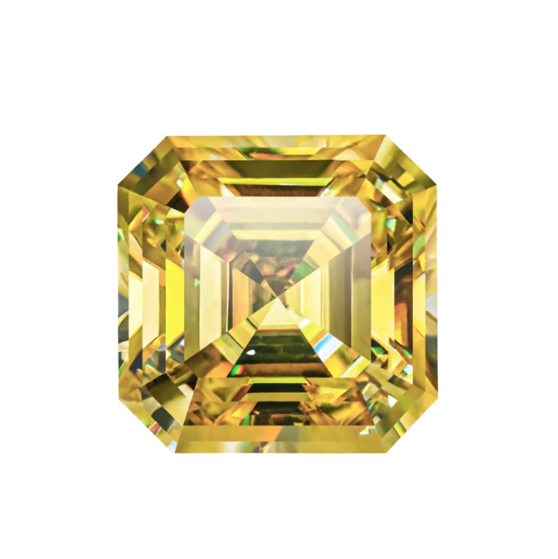 Canary Yellow Asscher Cut Moissanite Stones - Boutique CZ