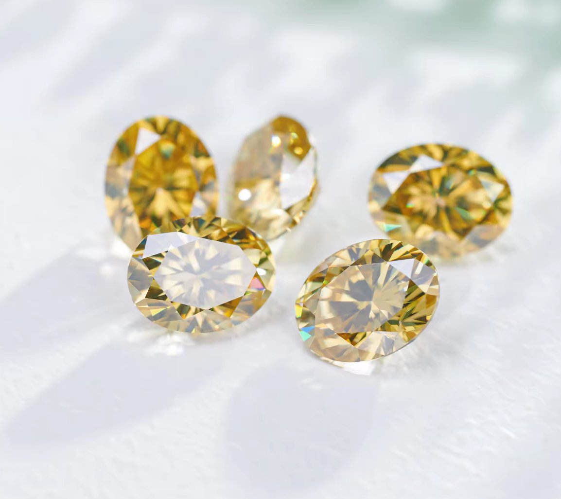 Canary Yellow Oval Cut Moissanite Loose Stones - Boutique CZ