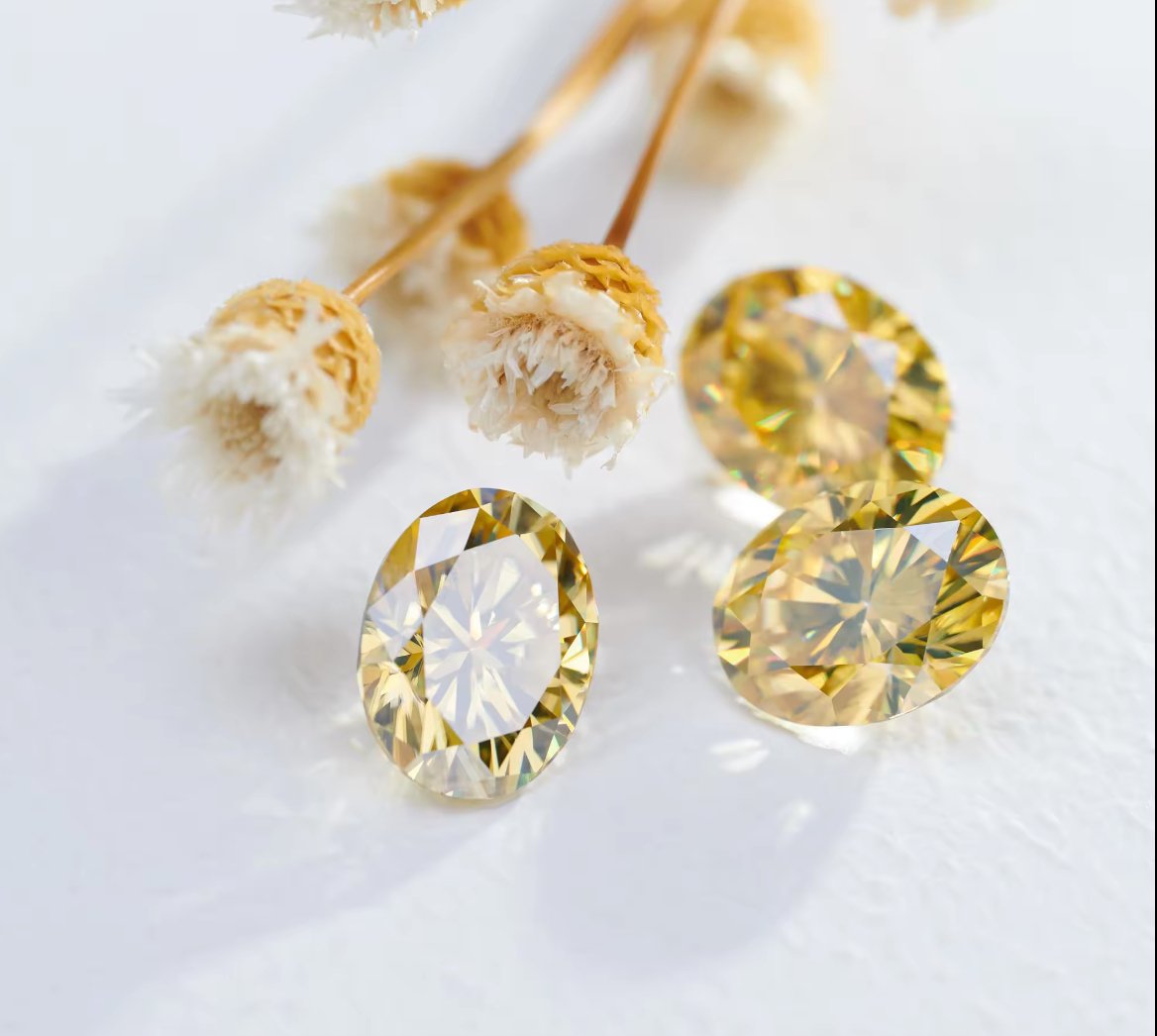 Canary Yellow Oval Cut Moissanite Loose Stones - Boutique CZ