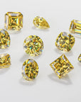 Canary Yellow Pear Cut Crushed Ice Moissanite Stones - Boutique CZ
