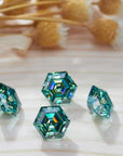 Cyan Blue Hexagon Cut Moissanite Stones - Boutique CZ