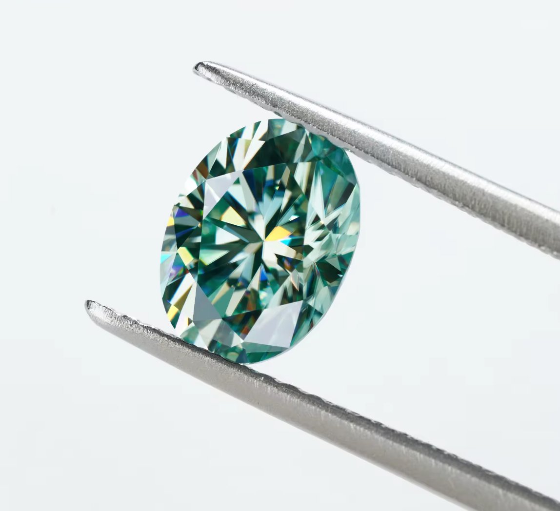 Cyan Blue Oval Cut Moissanite Loose Stones - Boutique CZ