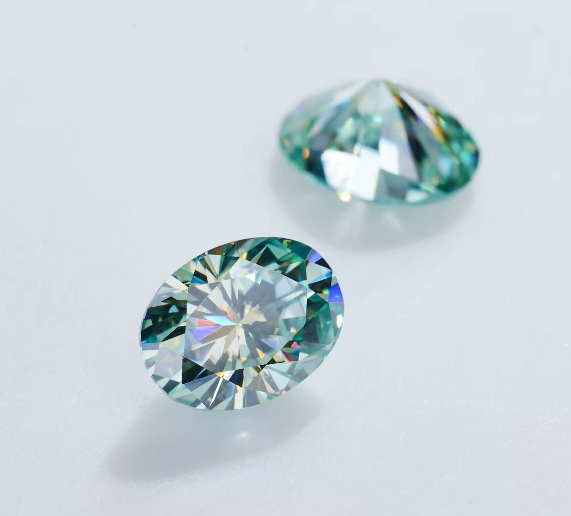 Cyan Blue Oval Cut Moissanite Loose Stones - Boutique CZ