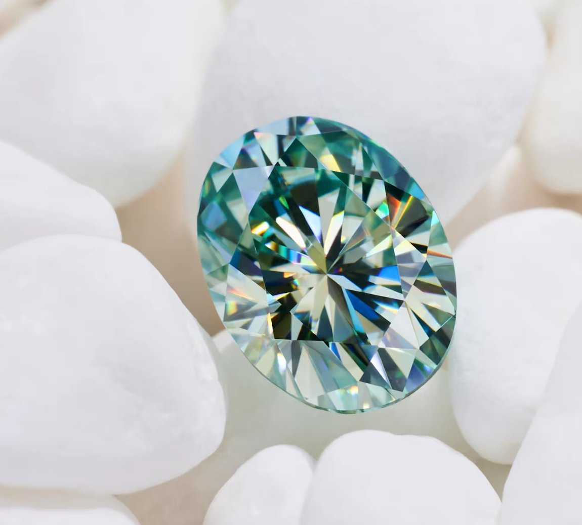 Cyan Blue Oval Cut Moissanite Loose Stones - Boutique CZ