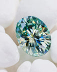 Cyan Blue Oval Cut Moissanite Loose Stones - Boutique CZ