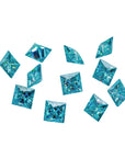 Cyan Blue Princess Cut Moissanite - Boutique CZ
