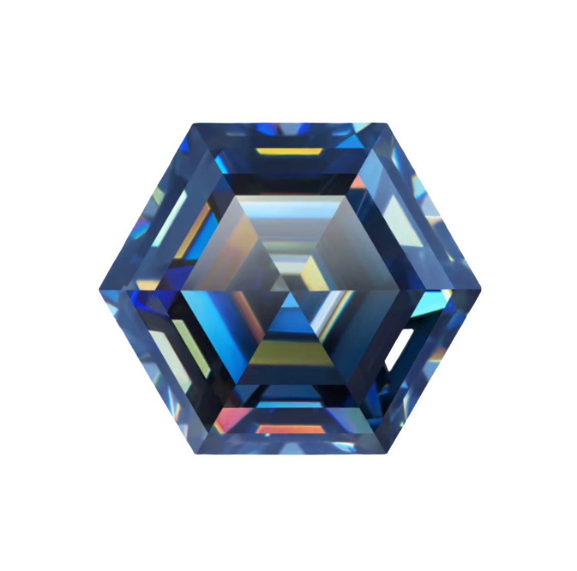 Dark Blue Hexagon Cut Moissanite Stones - Boutique CZ