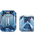Deep Blue Emerald Cut Moissanite Stones - Boutique CZ