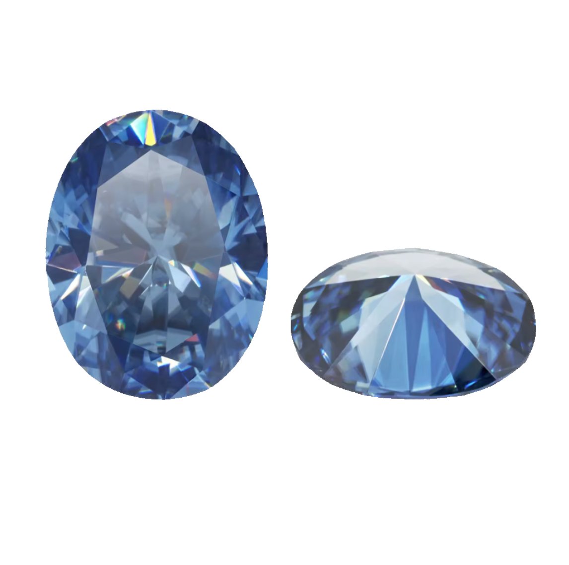 Deep Blue Oval Cut Moissanite Loose Stones - Boutique CZ