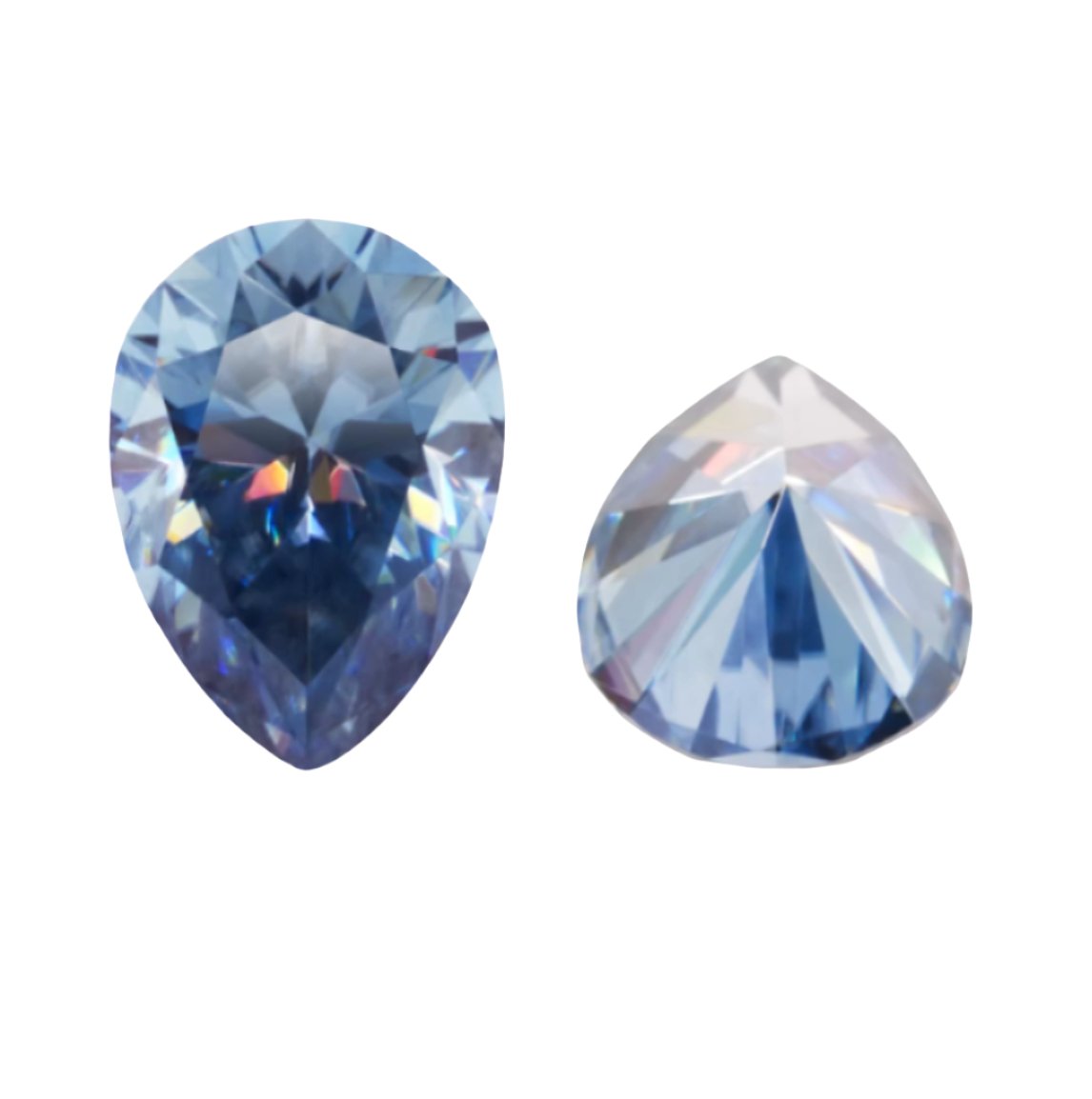 Deep Blue Pear Cut Moissanite Stones - Boutique CZ