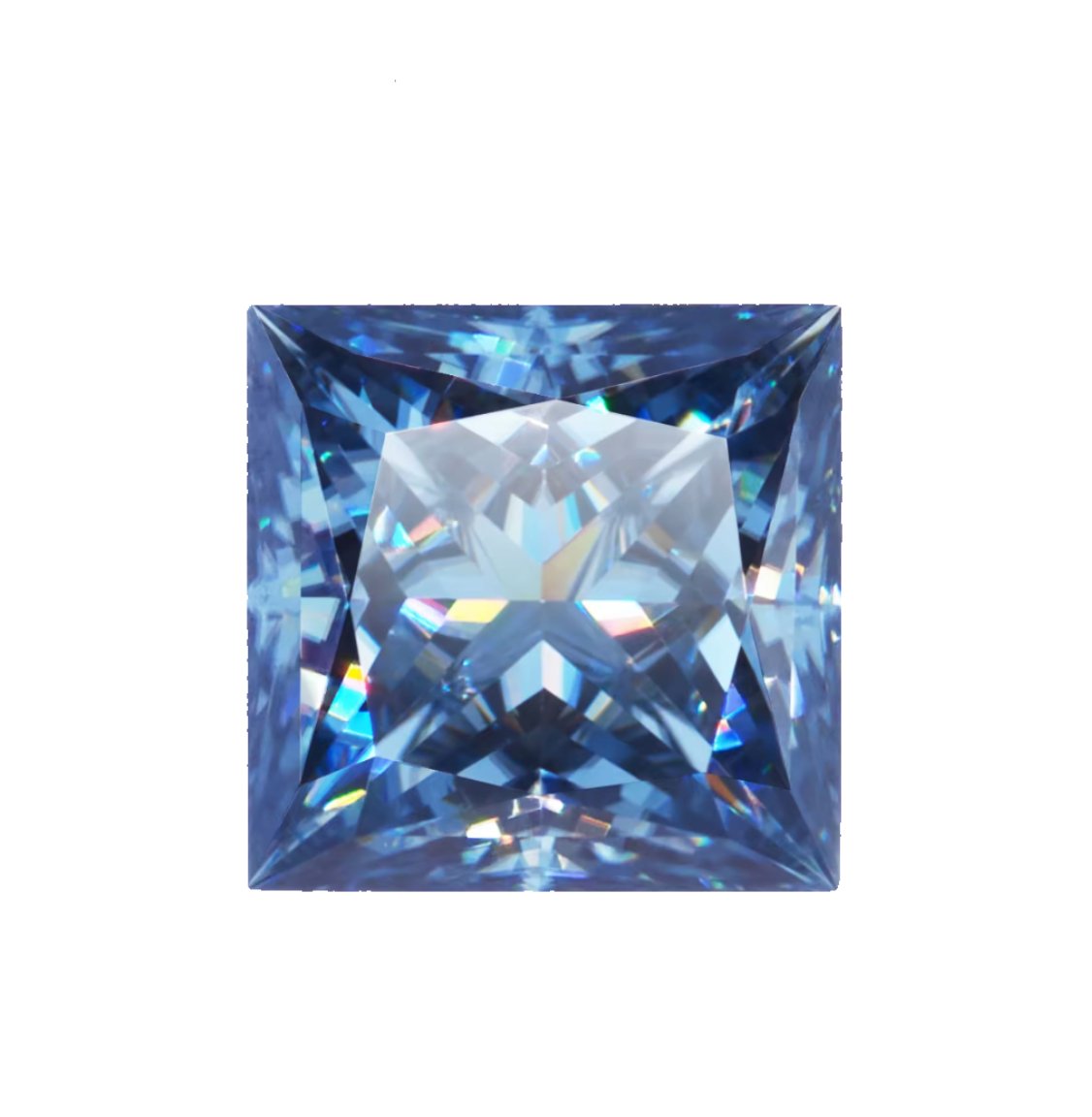 Deep Blue Princess Cut Moissanite Stones - Boutique CZ