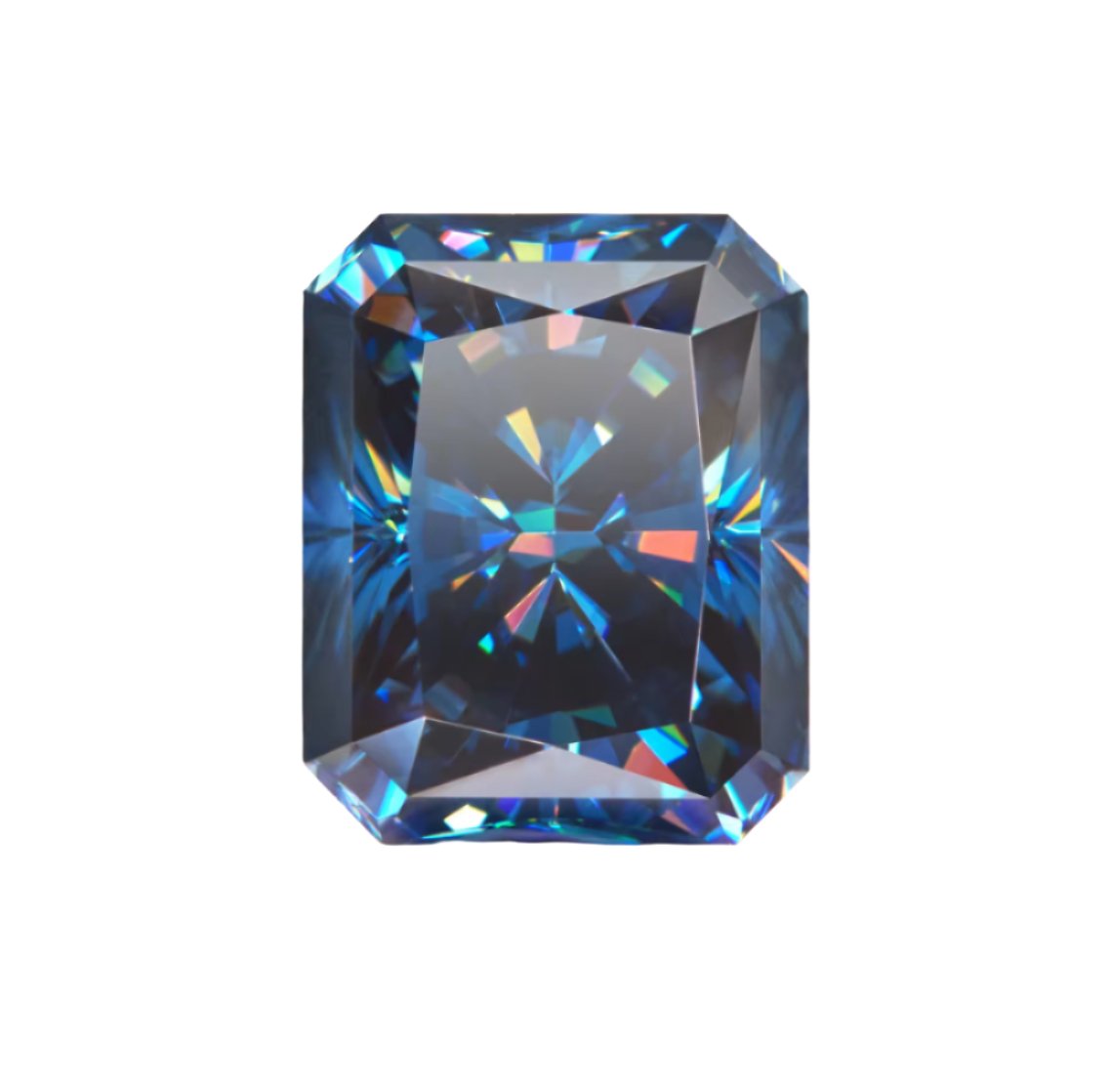 Deep Blue Radiant Cut Moissanite Stones - Boutique CZ