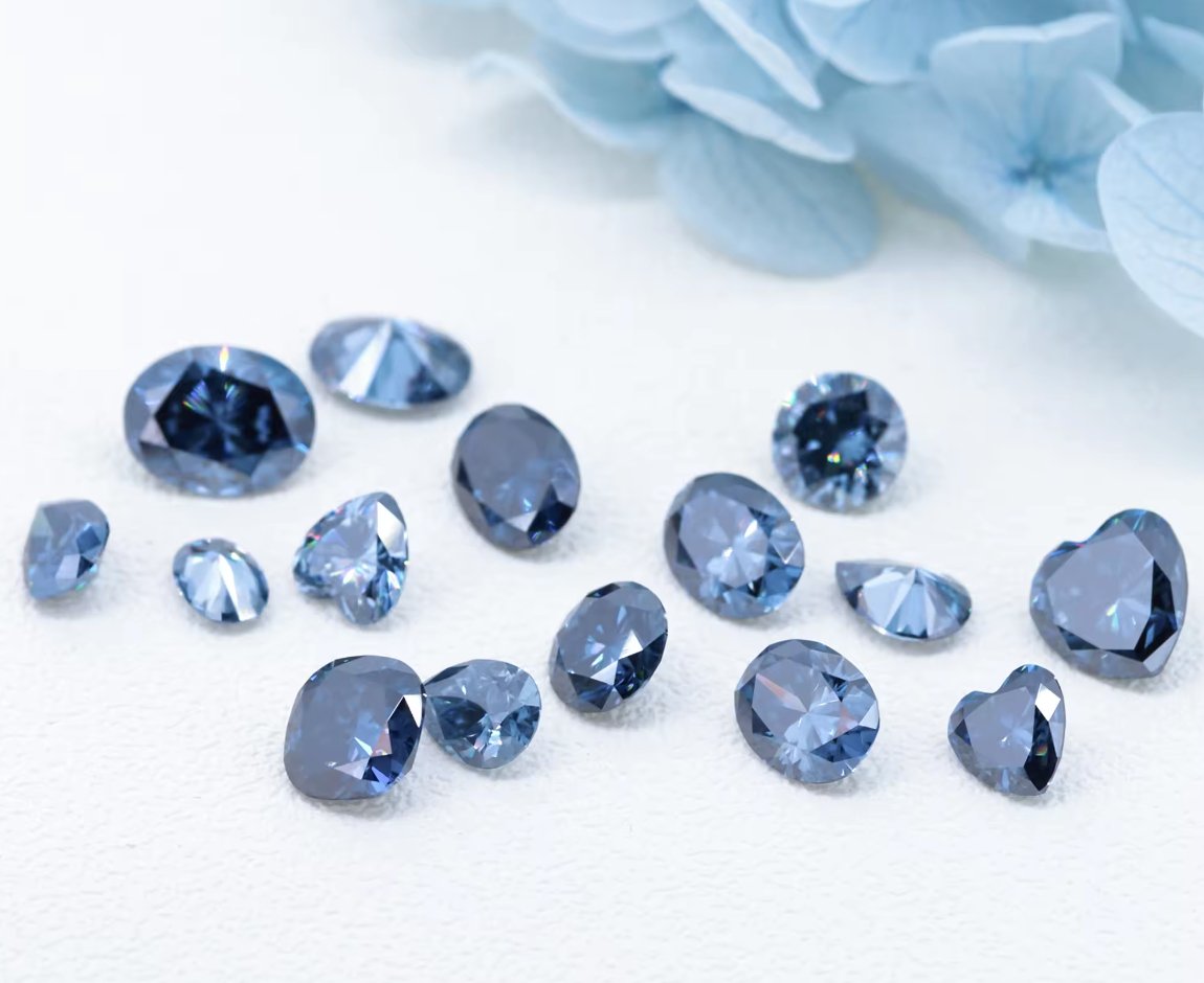 Deep Blue Radiant Cut Moissanite Stones - Boutique CZ