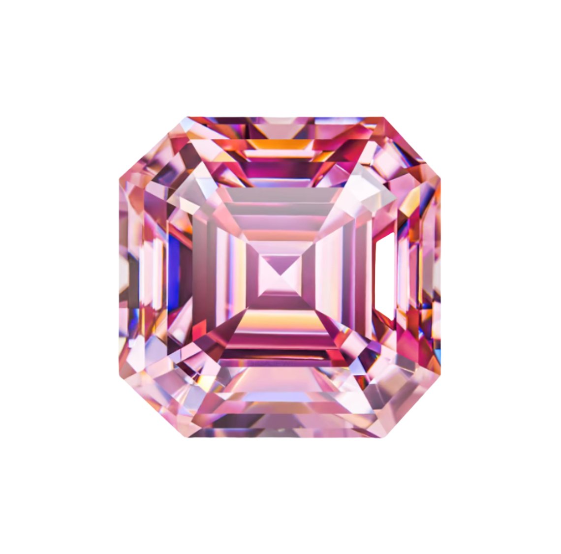 Fancy Pink Asscher Cut Moissanite Stones - Boutique CZ