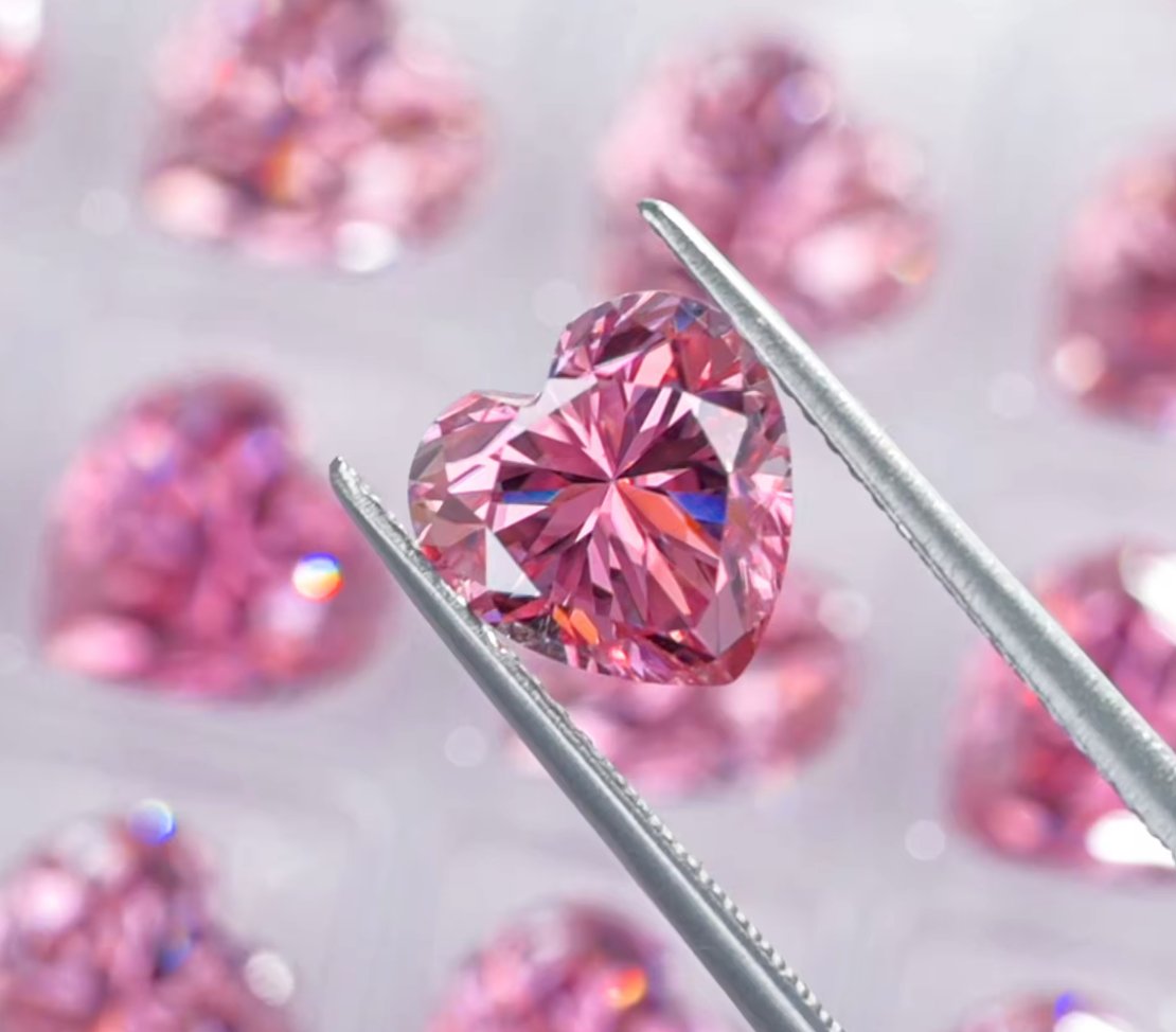 Fancy Pink Heart Cut Moissanite Stones - Boutique CZ