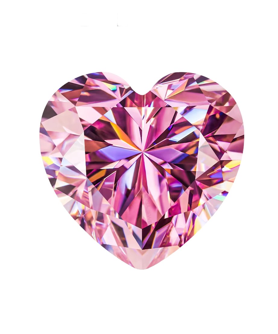 Fancy Pink Heart Cut Moissanite Stones - Boutique CZ