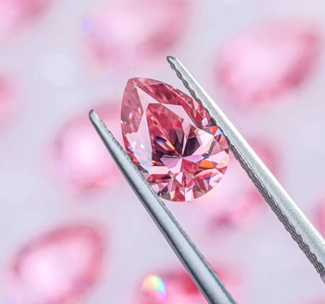 Fancy Pink Pear Cut Moissanite Stones - Boutique CZ