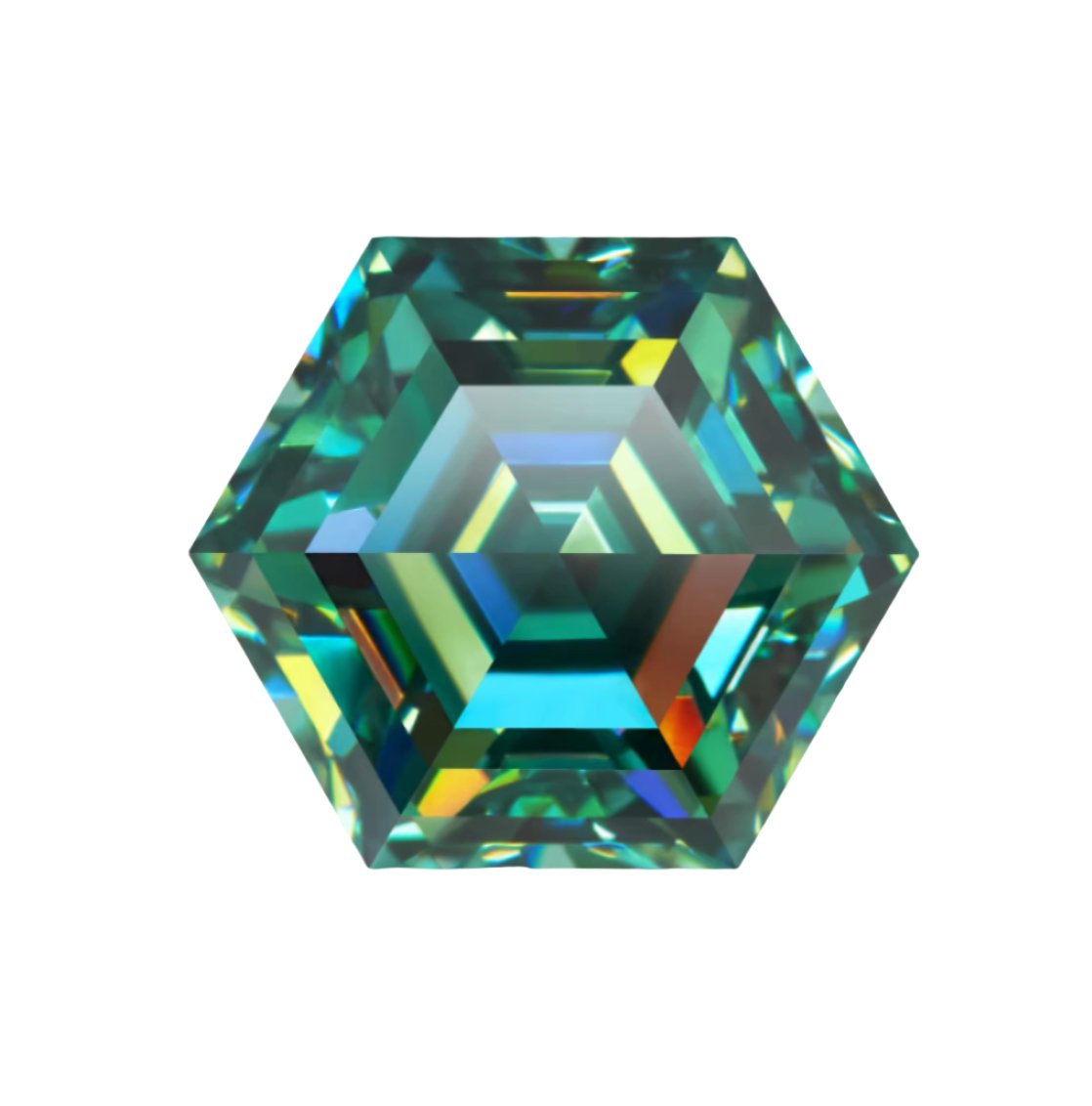 Green Hexagon Cut Moissanite Stones - Boutique CZ