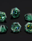 Green Hexagon Cut Moissanite Stones - Boutique CZ