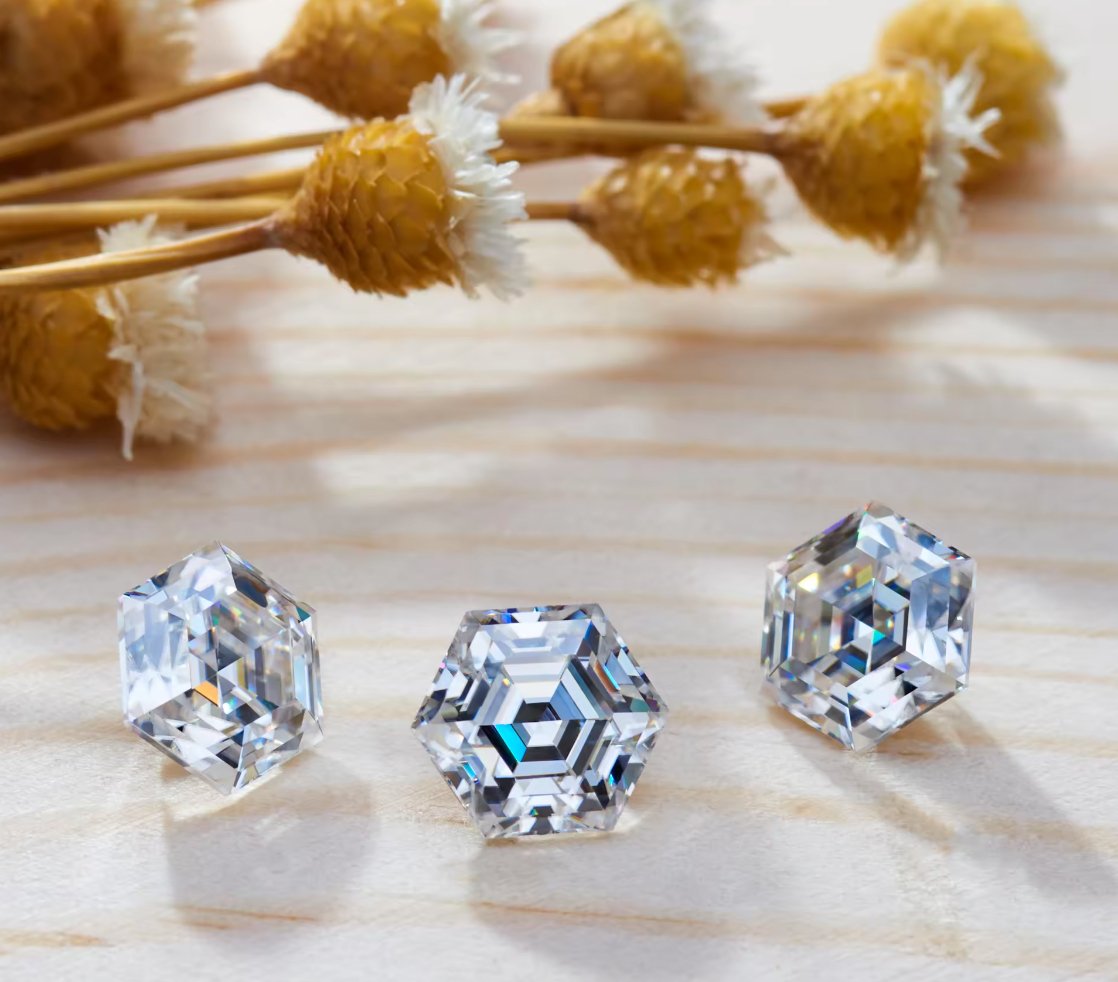 Hexagon Cut Moissanite Stones - Boutique CZ