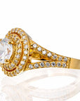 One Carat Double Halo Cubic Zirconia Engagement Ring In Sterling Silver - Boutique CZ