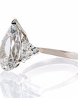 Pear Cut Triangle Accent Cubic Zirconia Engagement Ring In Sterling Silver - Boutique CZ