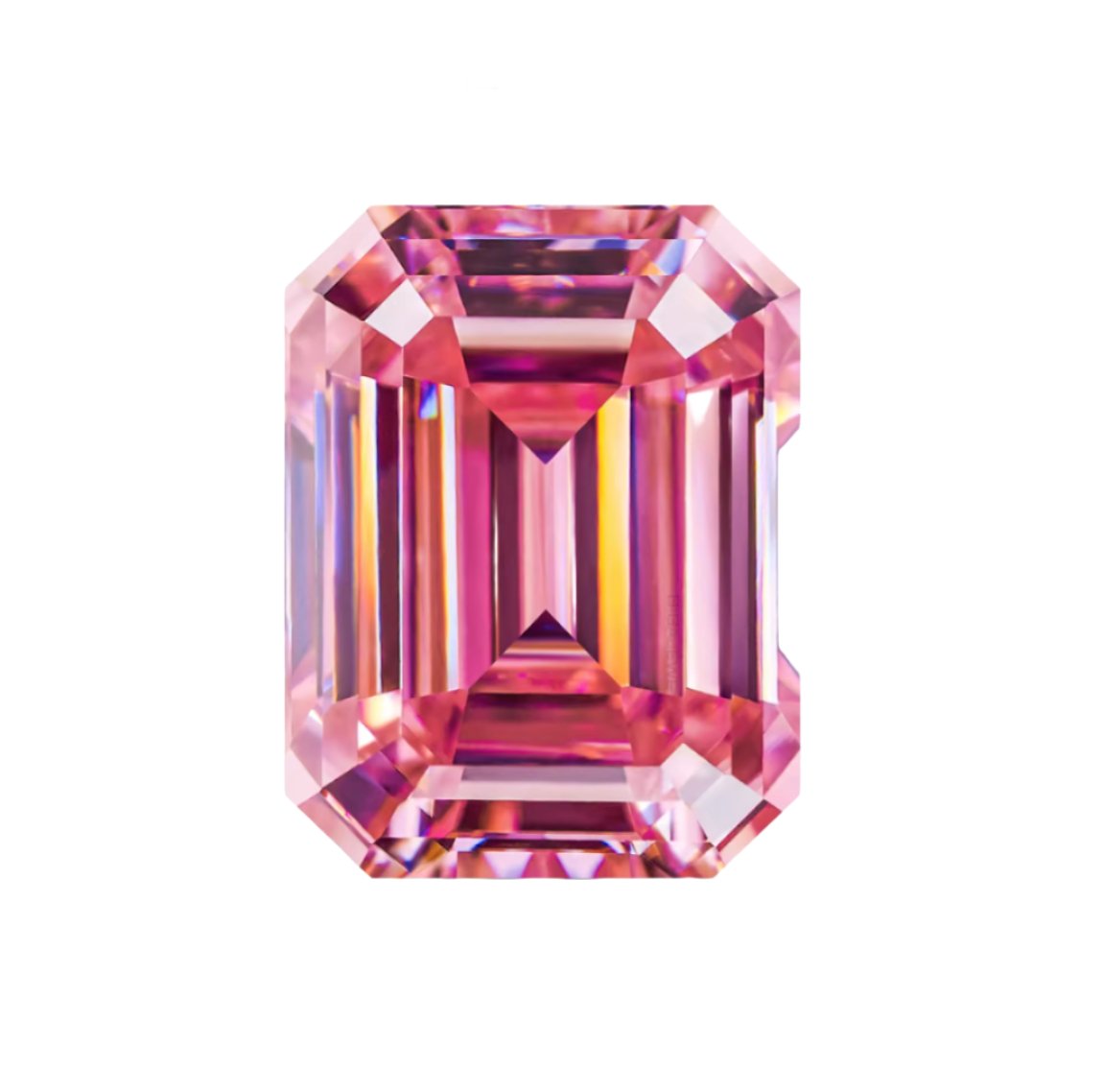 Pink Emerald Cut Moissanite Stones - Boutique CZ