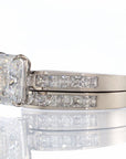 Radiant And Princess Cut Cubic Zirconia Bridal Set In Sterling Silver - Boutique CZ
