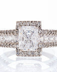 Radiant Cut Cubic Zirconia Engagement Ring In Sterling Silver - Boutique CZ