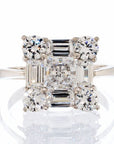 Unique Fancy Princess Cut Cubic Zirconia Engagement Ring In Sterling Silver - Boutique CZ