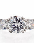 2 Carat Cubic Zirconia Three Stone Engagement Ring In Sterling Silver - Boutique Pavè