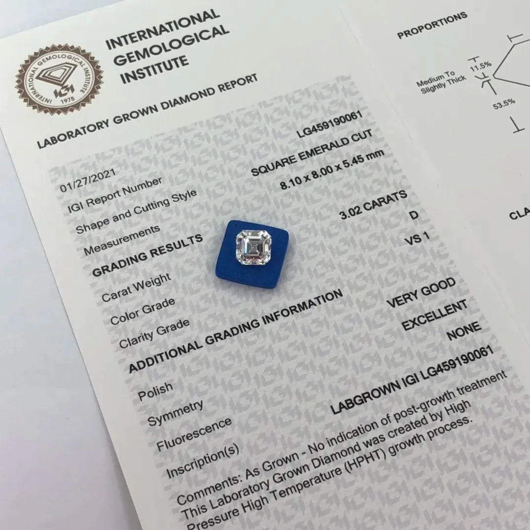 Certified Loose Lab Grown Diamonds-Asscher Cut - Boutique Pavè