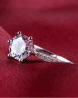 Elegant Round Brilliant Cut Cubic Zirconia Engagement Ring in Gold Plated Sterling Silver - Boutique Pavè