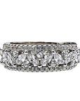Pear and Pave Cut Cubic Zirconia Three Channel Eternity Band - Boutique Pavè