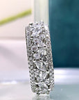 Pear and Pave Cut Cubic Zirconia Three Channel Eternity Band - Boutique Pavè