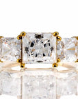 Princess Cut Three Stone Cubic Zirconia Engagement Ring - Boutique Pavè