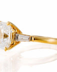 Radiant Cut Cubic Zirconia Baguette Accent Engagement Ring In Sterling Silver - Boutique Pavè