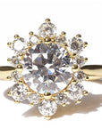 Unique Multiple Brilliant Round Cut Cubic Zirconia Engagement Ring - Boutique Pavè
